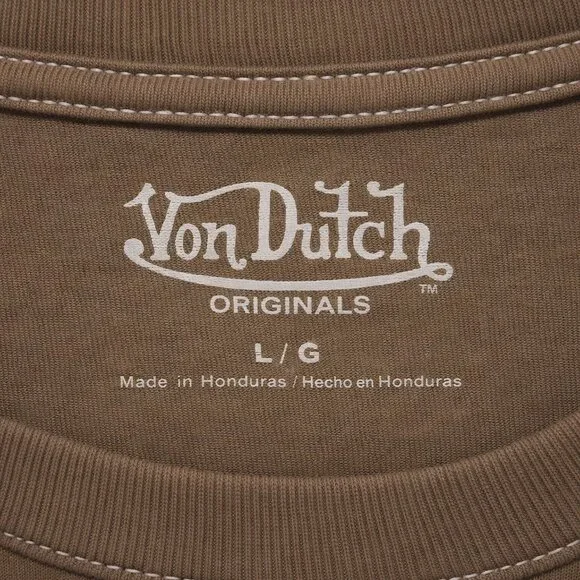 Von Dutch NWT Brown Logo Tee | Archive Y2K Streetwear |  L - Picture 7 of 12